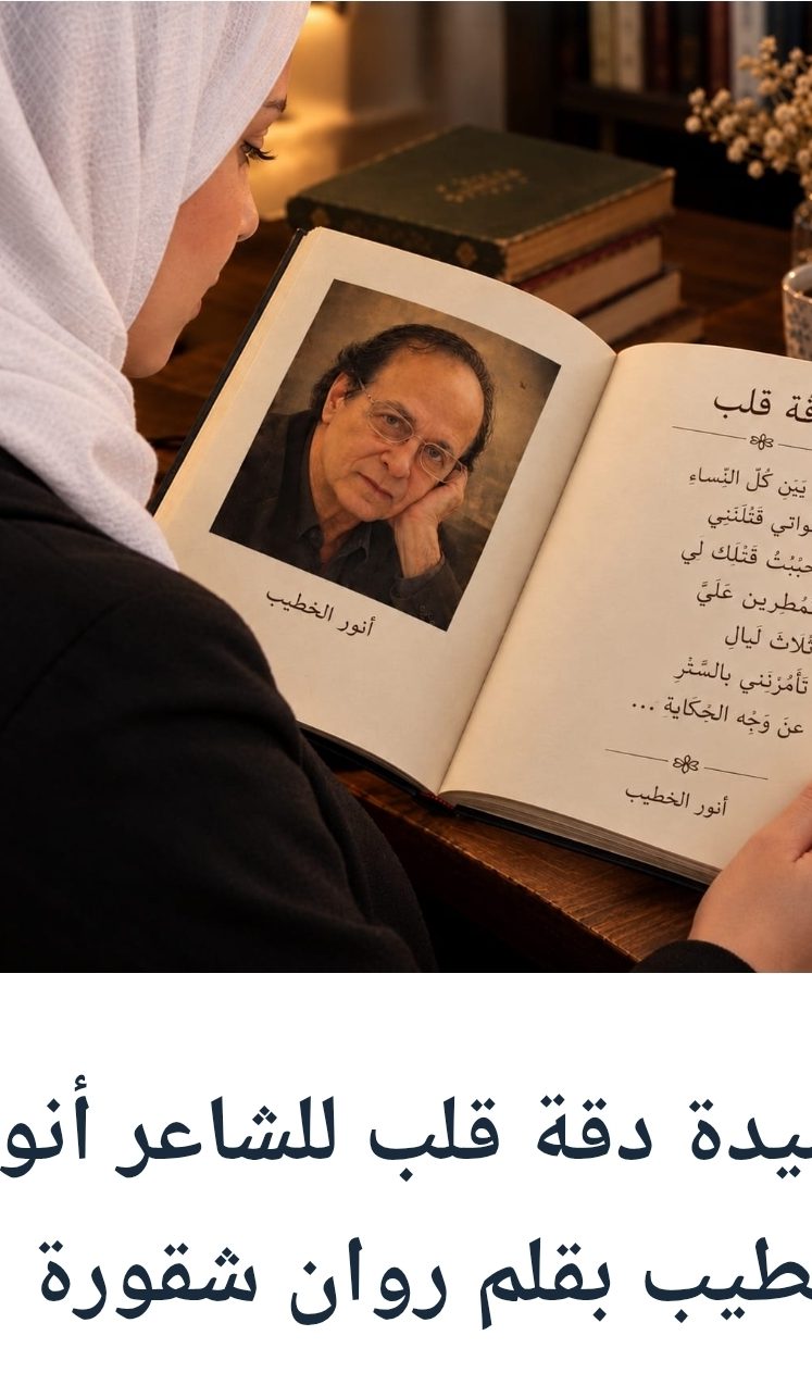 قصيدة دقة قلب للشاعر أنور الخطيب      بقلم روان شقورةم